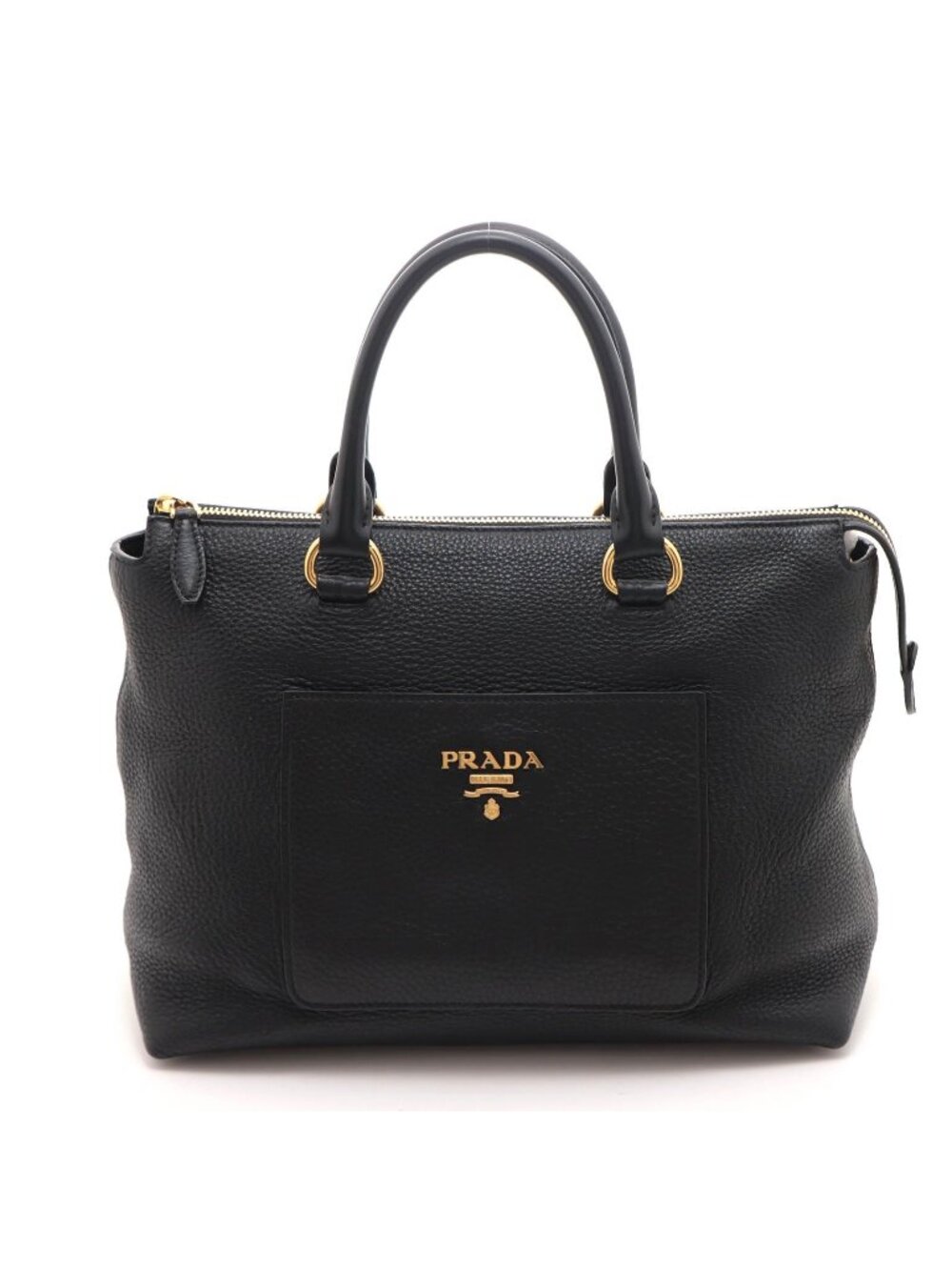 Prada 2-Way Bag Black Leather Handbag